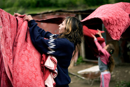 BRINGING IN THE LAUNDRY Cigelka, Slovakia