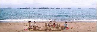 Sandcastles Before Hawksbill Hatchlings Emerge, East Coast Beach