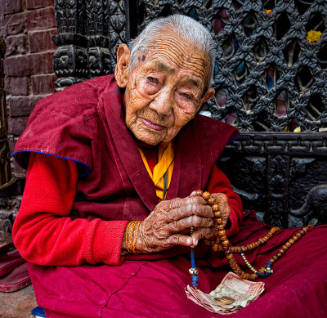 A Nun from the Swayambhunath Mandir Temple, Nepal