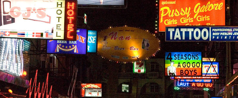 Borderless Captivity, Typical street scene with signs for every taste, Pattaya T