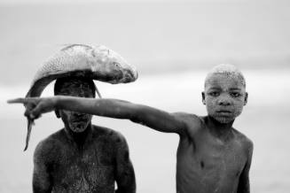 Two Boys with Fish